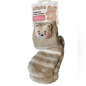 NWT The Crème Shop Boba Bear Collection Infused Cozy Socks. Retail: $18.00